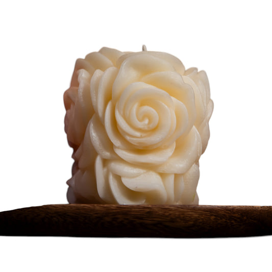 Exclusive Rose Pilar Candle from EnZebra® Luxury Candles (Large)