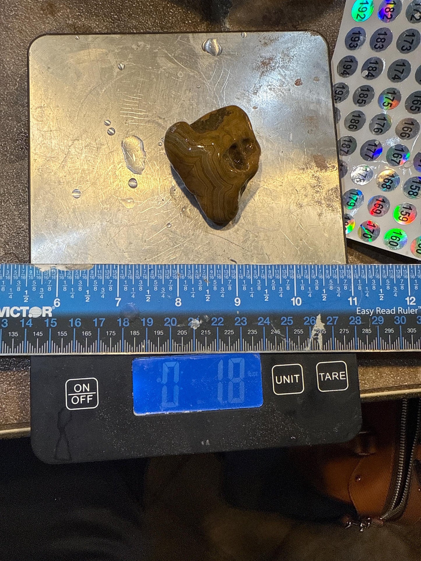 1.8 oz Turkish Banded Agate – Natural Caramel Flow with Crystalline Inset