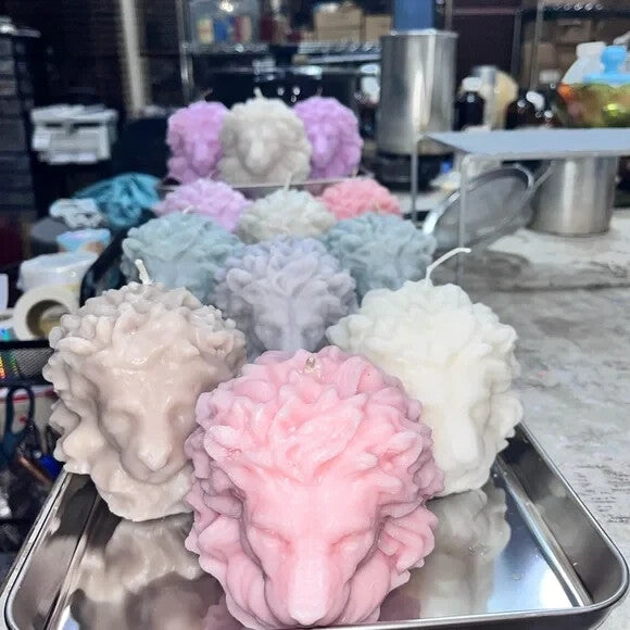 The Mane Event - Lionhead Candle Solid Wax Status Piece