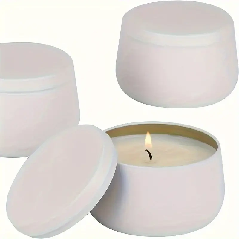 8 Oz White Candle Tin Scented - Image 4