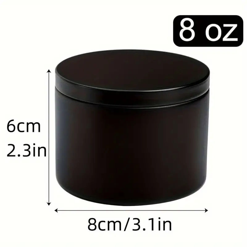 8 Oz Black Candle Tin Scented - Image 5